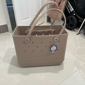 BOGG BAG Tan Tote with Perforated Design